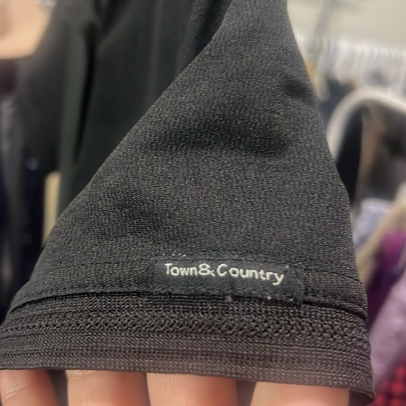 TOWN & COUNTRY Solid Black Short Sleeve Shirt Men Button Chest Lightweight Polo - Picture 6 of 9